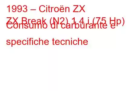 1993 – Citroën ZX
ZX Break (N2) 1.4 i (75 Hp) Consumo di carburante e specifiche tecniche