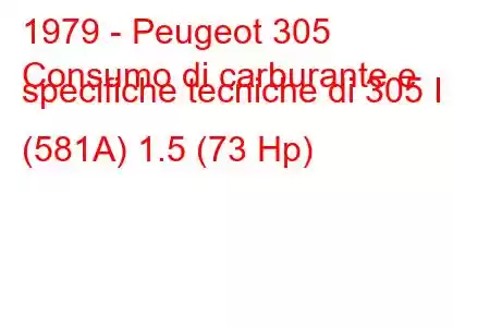 1979 - Peugeot 305
Consumo di carburante e specifiche tecniche di 305 I (581A) 1.5 (73 Hp)