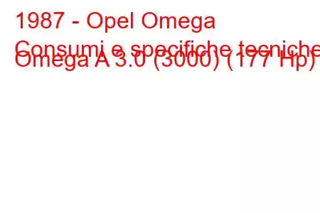 1987 - Opel Omega
Consumi e specifiche tecniche Omega A 3.0 (3000) (177 Hp)