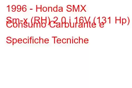 1996 - Honda SMX
Sm-x (RH) 2.0 i 16V (131 Hp) Consumo Carburante e Specifiche Tecniche