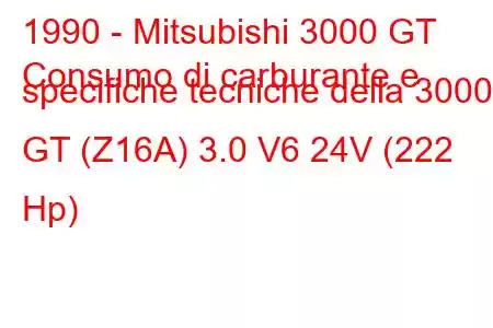 1990 - Mitsubishi 3000 GT
Consumo di carburante e specifiche tecniche della 3000 GT (Z16A) 3.0 V6 24V (222 Hp)