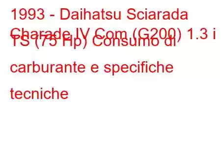 1993 - Daihatsu Sciarada
Charade IV Com (G200) 1.3 i TS (75 Hp) Consumo di carburante e specifiche tecniche