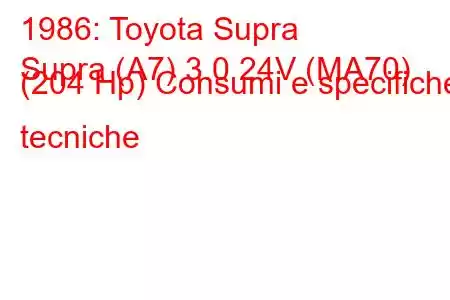 1986: Toyota Supra
Supra (A7) 3.0 24V (MA70) (204 Hp) Consumi e specifiche tecniche