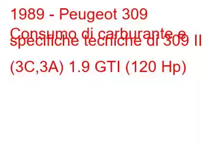 1989 - Peugeot 309
Consumo di carburante e specifiche tecniche di 309 II (3C,3A) 1.9 GTI (120 Hp)