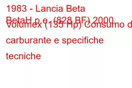 1983 - Lancia Beta
BetaH.p.e. (828 BF) 2000 Volumex (135 Hp) Consumo di carburante e specifiche tecniche