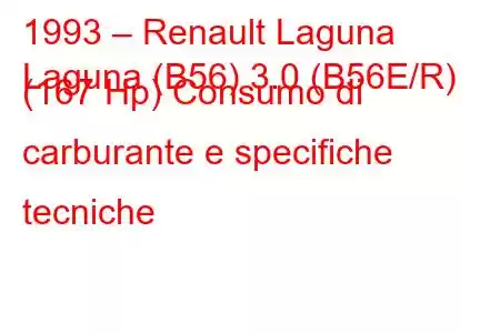 1993 – Renault Laguna
Laguna (B56) 3.0 (B56E/R) (167 Hp) Consumo di carburante e specifiche tecniche