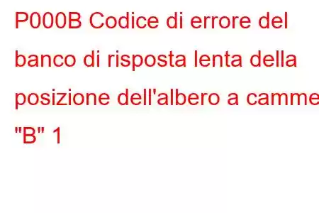 P000B Codice di errore del banco di risposta lenta della posizione dell'albero a camme 