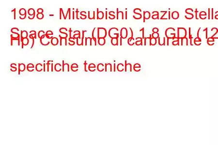 1998 - Mitsubishi Spazio Stella
Space Star (DG0) 1.8 GDI (122 Hp) Consumo di carburante e specifiche tecniche