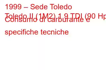 1999 – Sede Toledo
Toledo II (1M2) 1.9 TDI (90 Hp) Consumo di carburante e specifiche tecniche