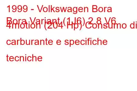 1999 - Volkswagen Bora
Bora Variant (1J6) 2.8 V6 4motion (204 Hp) Consumo di carburante e specifiche tecniche