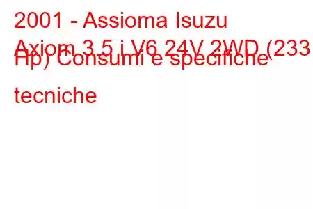 2001 - Assioma Isuzu
Axiom 3.5 i V6 24V 2WD (233 Hp) Consumi e specifiche tecniche