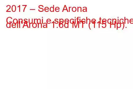 2017 – Sede Arona
Consumi e specifiche tecniche dell'Arona 1.6d MT (115 Hp).