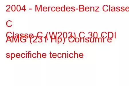 2004 - Mercedes-Benz Classe C
Classe C (W203) C 30 CDI AMG (231 Hp) Consumi e specifiche tecniche