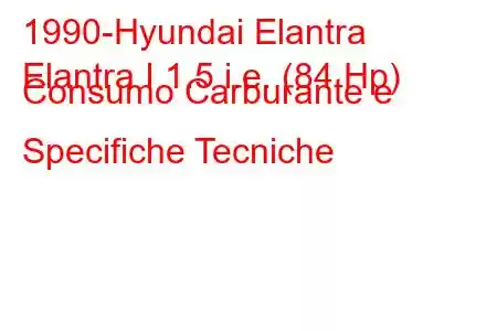 1990-Hyundai Elantra
Elantra I 1.5 i.e. (84 Hp) Consumo Carburante e Specifiche Tecniche