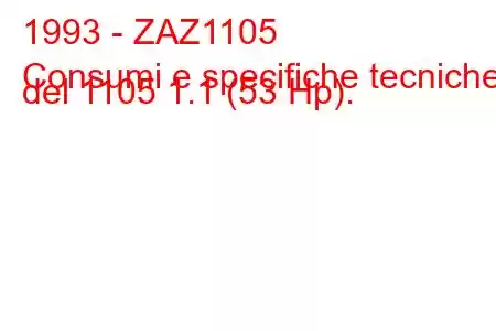 1993 - ZAZ1105
Consumi e specifiche tecniche del 1105 1.1 (53 Hp).