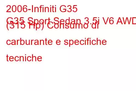 2006-Infiniti G35
G35 Sport Sedan 3.5i V6 AWD (315 Hp) Consumo di carburante e specifiche tecniche