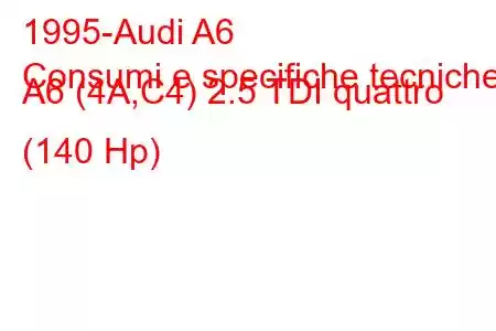 1995-Audi A6
Consumi e specifiche tecniche A6 (4A,C4) 2.5 TDI quattro (140 Hp)