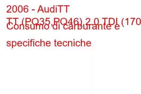 2006 - AudiTT
TT (PQ35,PQ46) 2.0 TDI (170) Consumo di carburante e specifiche tecniche