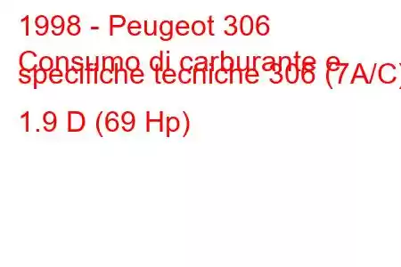 1998 - Peugeot 306
Consumo di carburante e specifiche tecniche 306 (7A/C) 1.9 D (69 Hp)