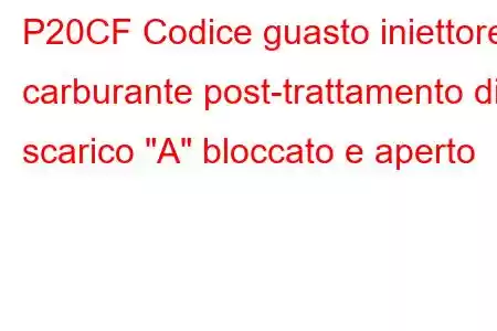 P20CF Codice guasto iniettore carburante post-trattamento di scarico 