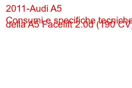 2011-Audi A5
Consumi e specifiche tecniche della A5 Facelift 2.0d (190 CV).