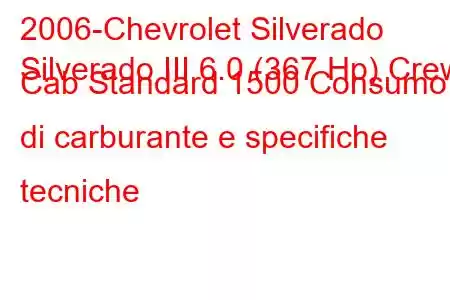 2006-Chevrolet Silverado
Silverado III 6.0 (367 Hp) Crew Cab Standard 1500 Consumo di carburante e specifiche tecniche