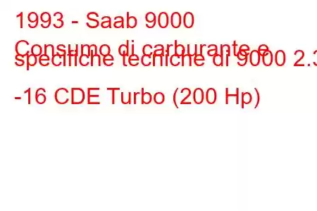 1993 - Saab 9000
Consumo di carburante e specifiche tecniche di 9000 2.3 -16 CDE Turbo (200 Hp)