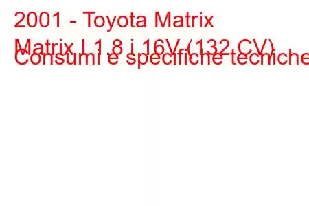 2001 - Toyota Matrix
Matrix I 1.8 i 16V (132 CV) Consumi e specifiche tecniche