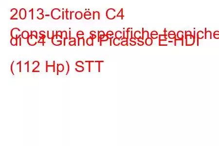 2013-Citroën C4
Consumi e specifiche tecniche di C4 Grand Picasso E-HDI (112 Hp) STT