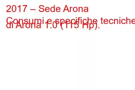 2017 – Sede Arona
Consumi e specifiche tecniche di Arona 1.0 (115 Hp).