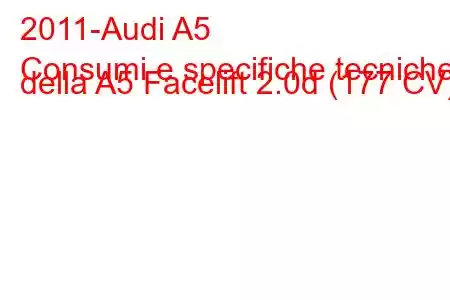 2011-Audi A5
Consumi e specifiche tecniche della A5 Facelift 2.0d (177 CV).