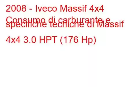 2008 - Iveco Massif 4x4
Consumo di carburante e specifiche tecniche di Massif 4x4 3.0 HPT (176 Hp)