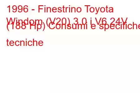 1996 - Finestrino Toyota
Windom (V20) 3.0 i V6 24V (188 Hp) Consumi e specifiche tecniche