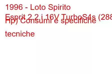 1996 - Loto Spirito
Esprit 2.2 i 16V TurboS4s (288 Hp) Consumi e specifiche tecniche