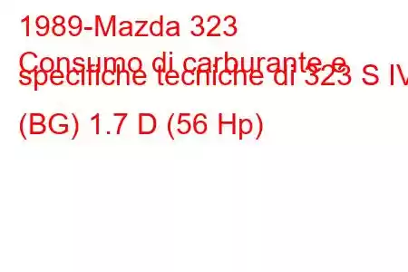 1989-Mazda 323
Consumo di carburante e specifiche tecniche di 323 S IV (BG) 1.7 D (56 Hp)