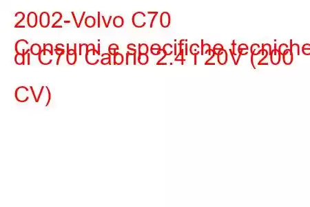 2002-Volvo C70
Consumi e specifiche tecniche di C70 Cabrio 2.4 i 20V (200 CV)