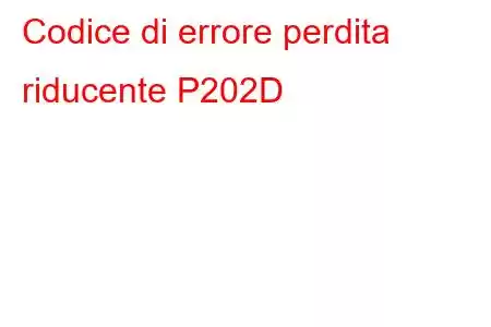 Codice di errore perdita riducente P202D