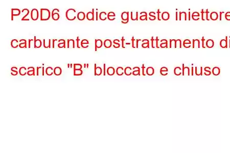 P20D6 Codice guasto iniettore carburante post-trattamento di scarico 