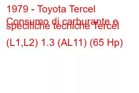 1979 - Toyota Tercel
Consumo di carburante e specifiche tecniche Tercel (L1,L2) 1.3 (AL11) (65 Hp)