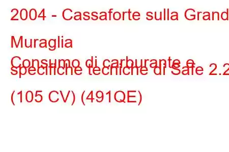 2004 - Cassaforte sulla Grande Muraglia
Consumo di carburante e specifiche tecniche di Safe 2.2i (105 CV) (491QE)