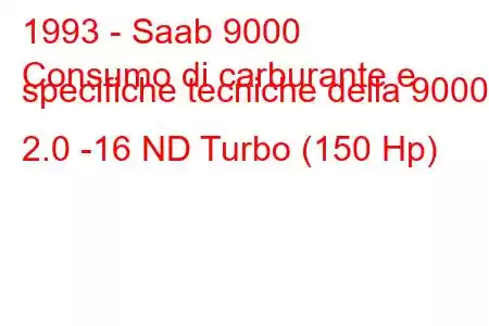 1993 - Saab 9000
Consumo di carburante e specifiche tecniche della 9000 2.0 -16 ND Turbo (150 Hp)