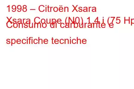 1998 – Citroën Xsara
Xsara Coupe (N0) 1.4 i (75 Hp) Consumo di carburante e specifiche tecniche