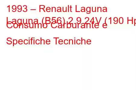 1993 – Renault Laguna
Laguna (B56) 2.9 24V (190 Hp) Consumo Carburante e Specifiche Tecniche