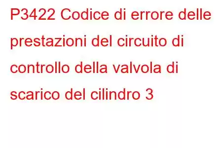 P3422 Codice di errore delle prestazioni del circuito di controllo della valvola di scarico del cilindro 3