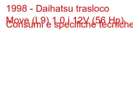 1998 - Daihatsu trasloco
Move (L9) 1.0 i 12V (56 Hp) Consumi e specifiche tecniche