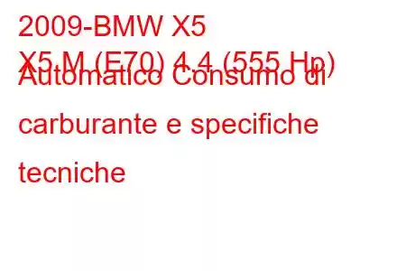 2009-BMW X5
X5 M (E70) 4.4 (555 Hp) Automatico Consumo di carburante e specifiche tecniche