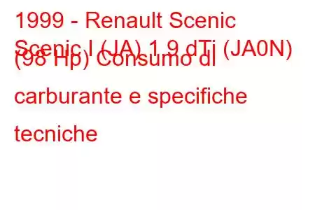 1999 - Renault Scenic
Scenic I (JA) 1.9 dTi (JA0N) (98 Hp) Consumo di carburante e specifiche tecniche