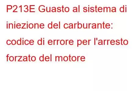 P213E Guasto al sistema di iniezione del carburante: codice di errore per l'arresto forzato del motore