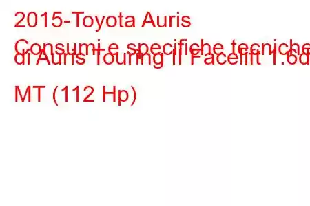 2015-Toyota Auris
Consumi e specifiche tecniche di Auris Touring II Facelift 1.6d MT (112 Hp)