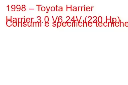 1998 – Toyota Harrier
Harrier 3.0 V6 24V (220 Hp) Consumi e specifiche tecniche